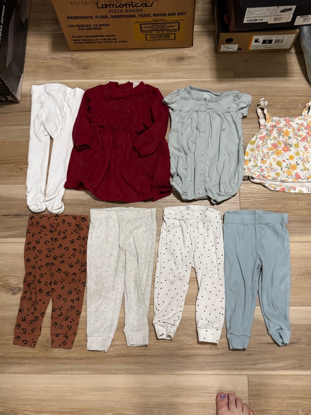 Carter’s Simple Joys Baby Girl 12M Clothes Lot 8Pc Leggings Romper Dress Tights